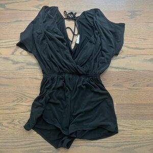 Black Short Sleeve Romper